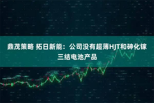 鼎茂策略 拓日新能：公司没有超薄HJT和砷化镓三结电池产品